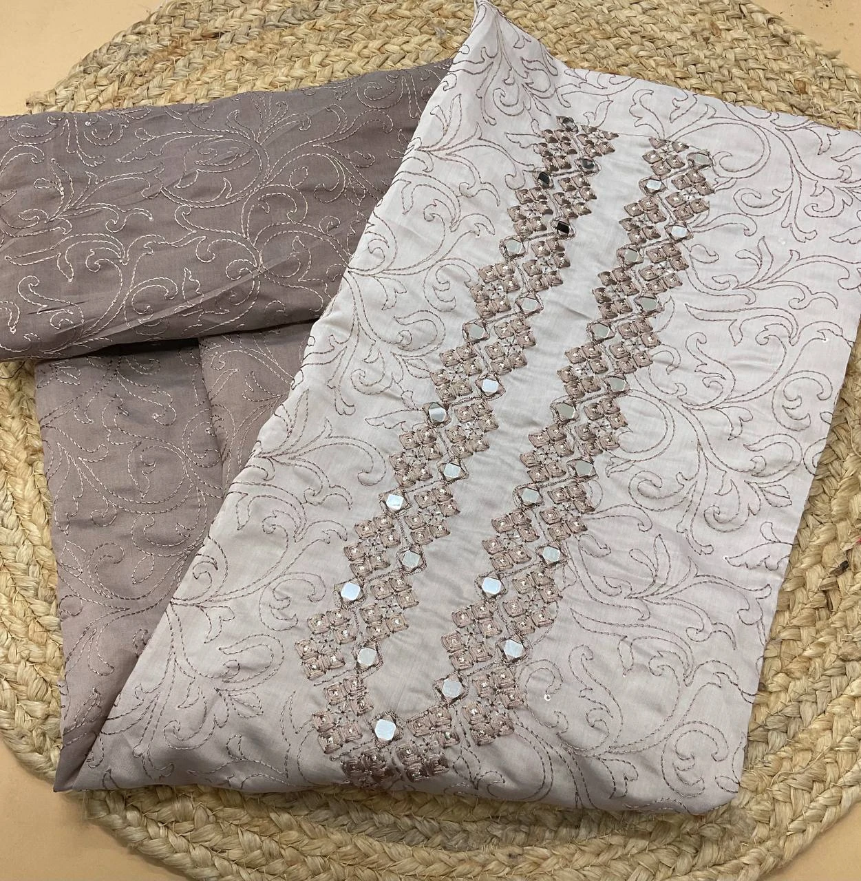 Mirror Work Embroidery Kurta Set