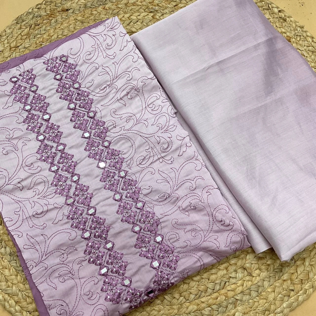 Mirror Work Embroidery Kurta Set