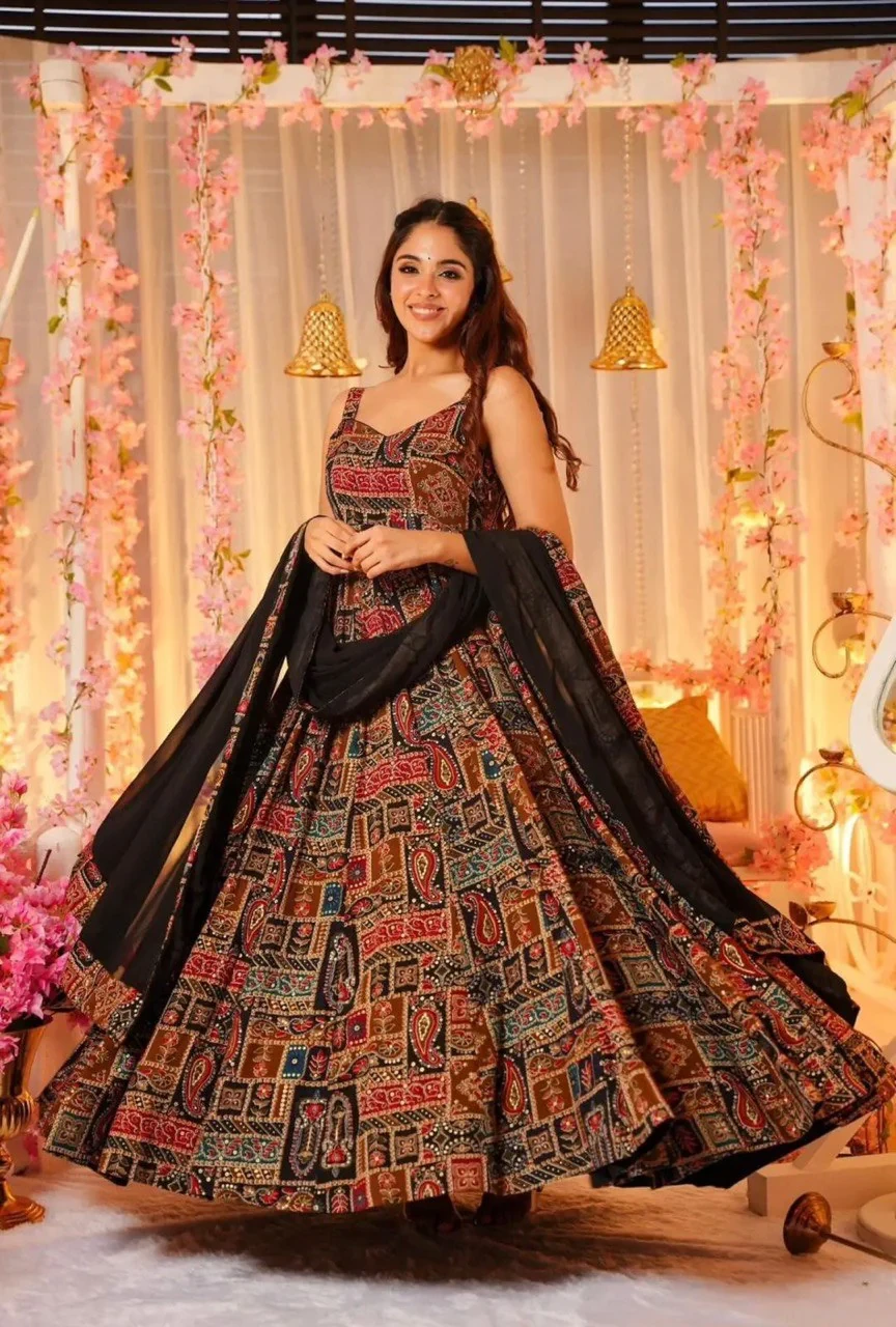 Party Wear Look Designer Anarkali Gown And Dupatta