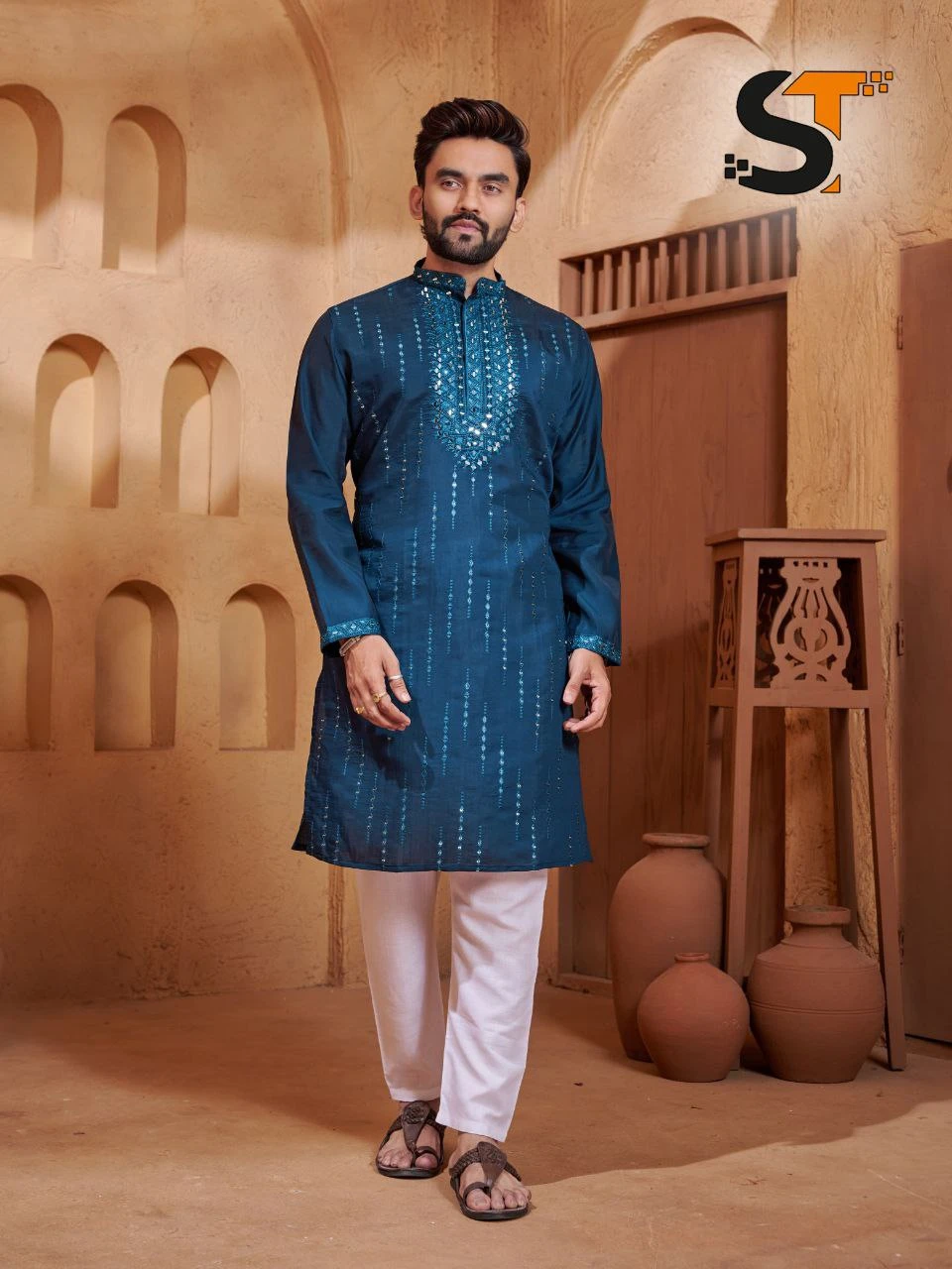 Traditional Mirror Work Kurta