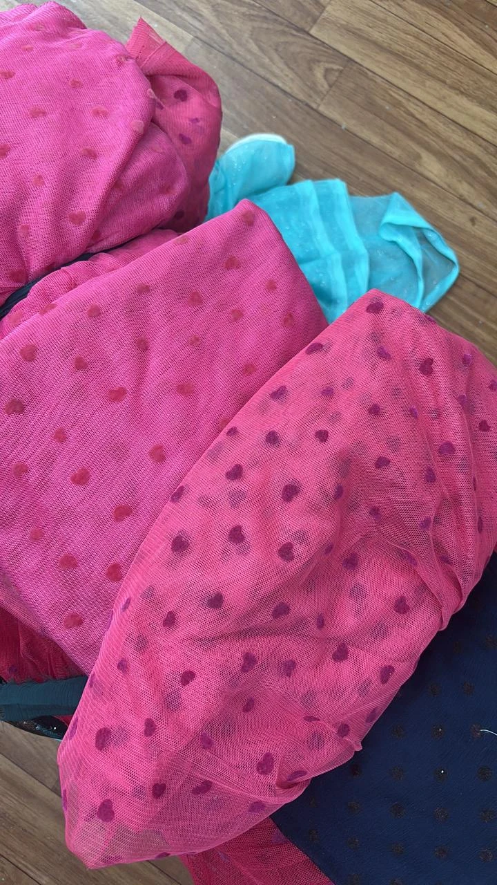 Poly Mesh Flock Printed Fabric